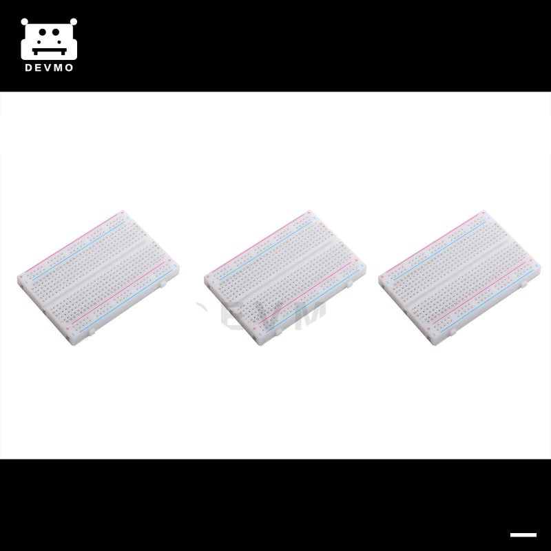 DEVMO 3 قطع 400 روابط لوحة دوائر كهربائية صغيرة بدون لحام عالمية 400 اتصالات لوحة دوائر كهربائية بدون لحام 400 نقاط درع النمذجة للاختبار الإلكتروني DIY - Image 2